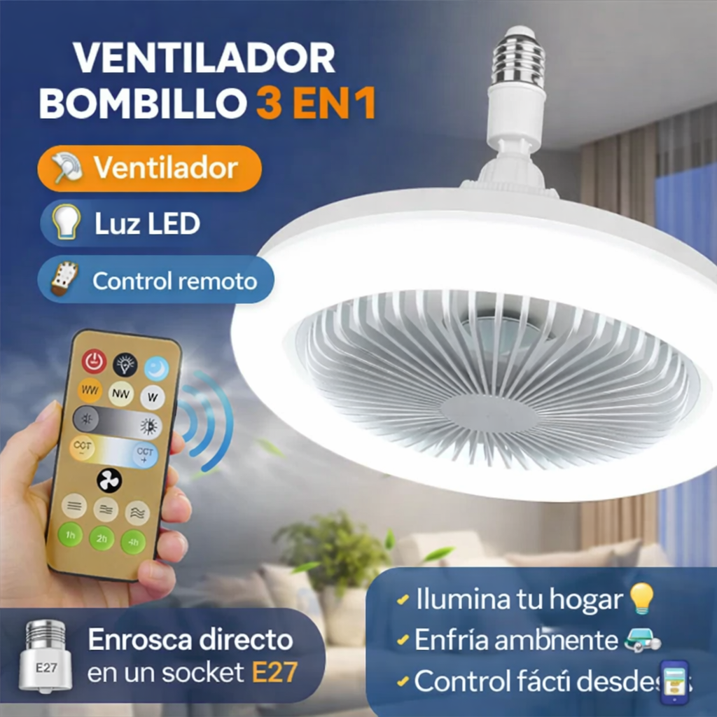 Lámpara VENTILADOR 3 EN 1