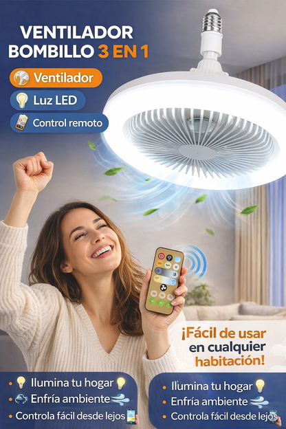 Lámpara VENTILADOR 3 EN 1